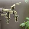 Anti-freezing All-copper Faucet One Inlet and Two Outlets 1/2inch Outdoor Faucet Dual Water Outlets Durable