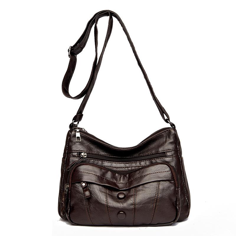 Women's Bag PU Soft Leather Texture Slanted Bag New Large Capacity Shoulder Bag Simple Fashion Mother Bag Trendy