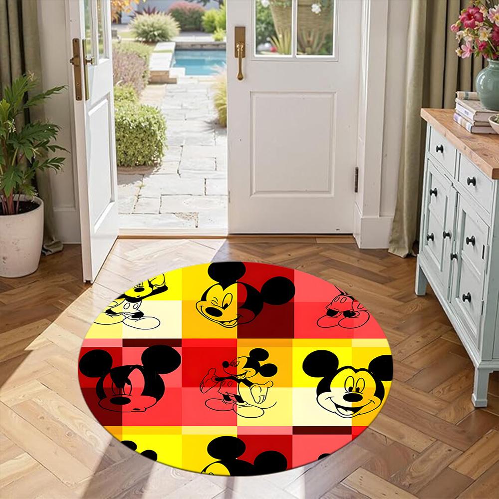 Minnie Mouse Round Floor Rug Design for Dormitory Living Rooms Foyer Balcony Anti-slip Round Rug Office home decor Perfect Gift for Friends Family