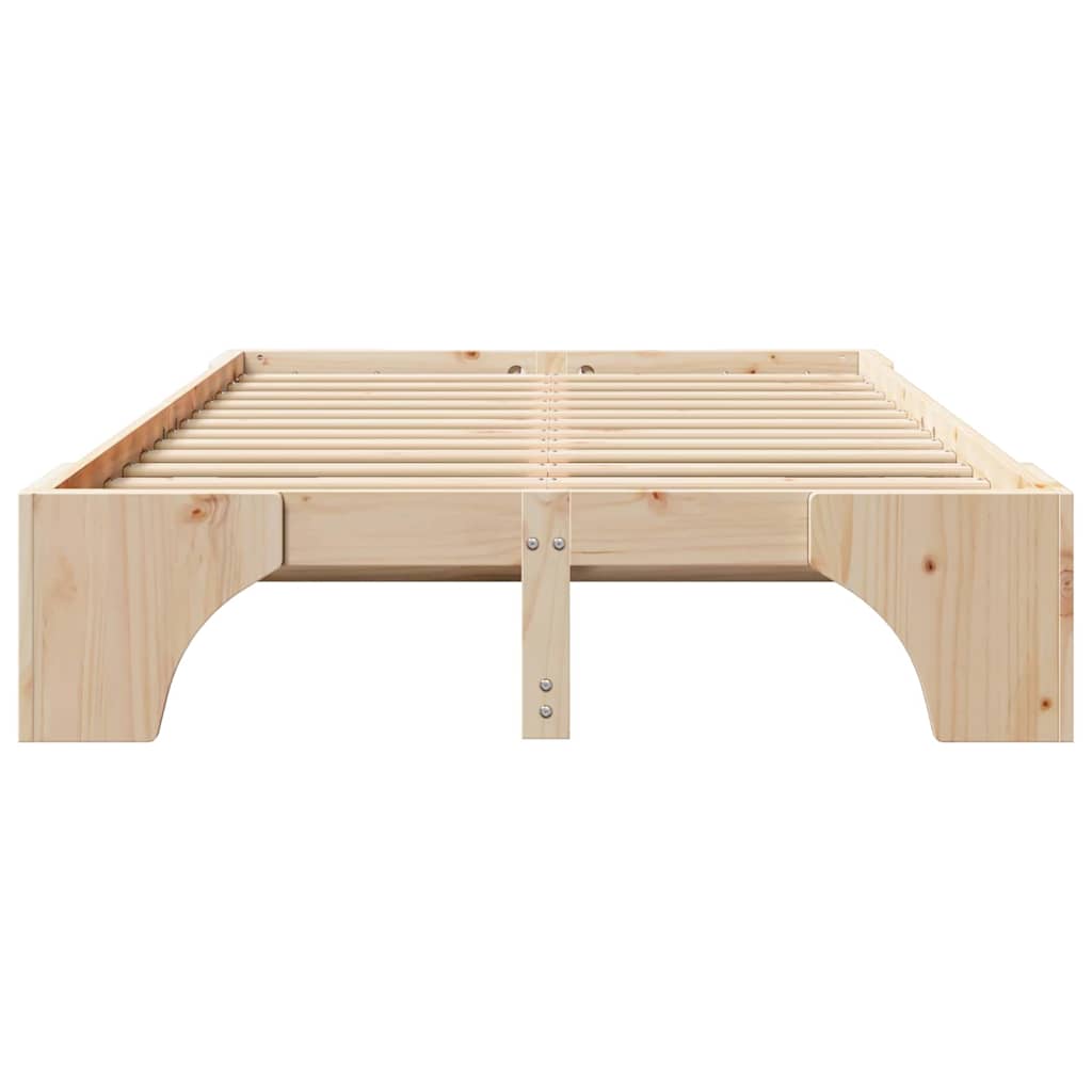 Bed Frame Solid Pine Wood 120 x 190 cm Solid Wood Pine