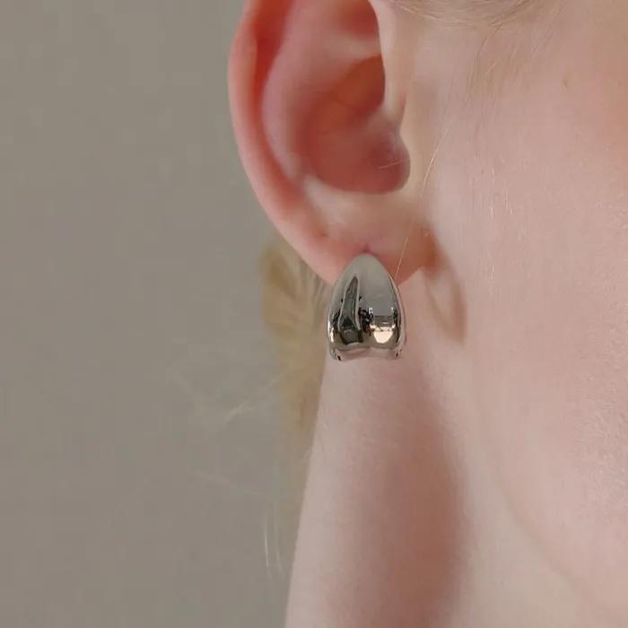 Soft dome hoop earrings