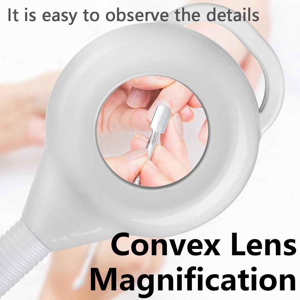 8X Beauty Salon LED Facial Magnifying Lamp 360° Full-Angle Rotation Floor Lamp Multi-step Dimming Home Use Nail Tattoo Light