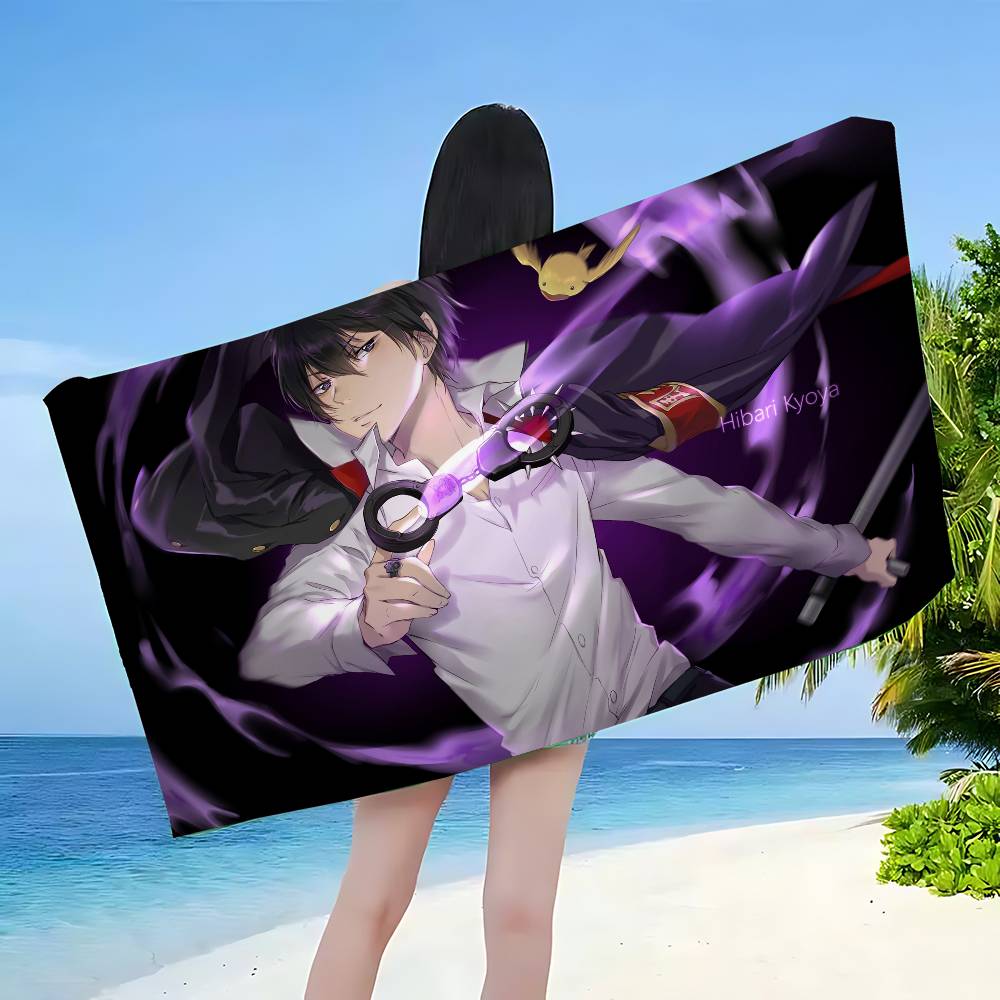 Popular Anime H-Hitman Reborn Beach Towel Colorful Bath Towels For Girl Microfiber Quick Dry Sand Free Beach Spa Gym Pool