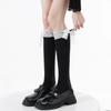 Lolita lace trim short mid-calf socks for women, solid color, thin summer style lolita Cute and versatile for soft girls