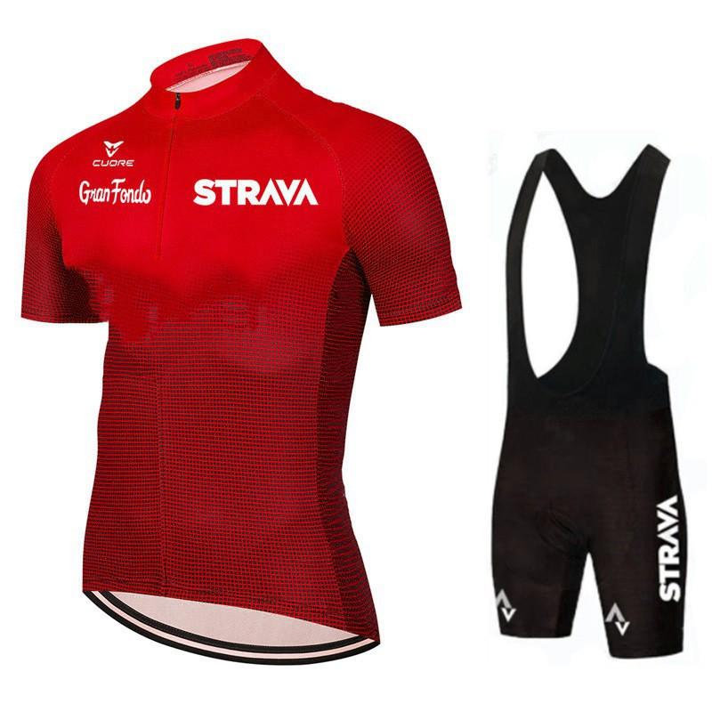 Short-sleeved Men's Cycling Suit Mountain Breathable Bicycle Set Strava Team