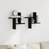 Wall Shelves 2 Pcs Black Oak Effect 38 X 12 X 38 Cm Engineered Wood