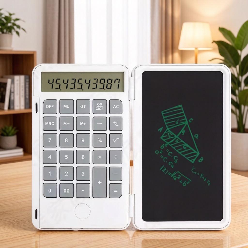 Scientific Calculator with LCD Writing Pad for Students, Teachers & Finance – Portable Notebook