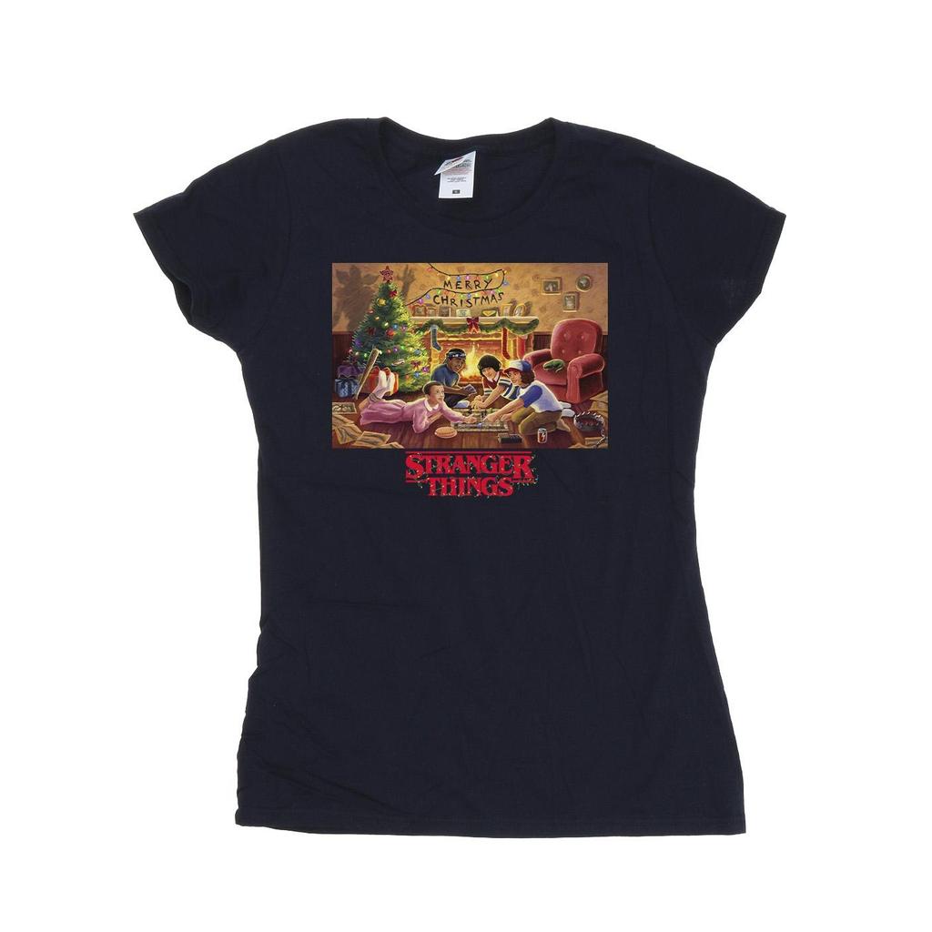 Netflix Womens/Ladies Stranger Things Christmas Gathering Cotton T-Shirt