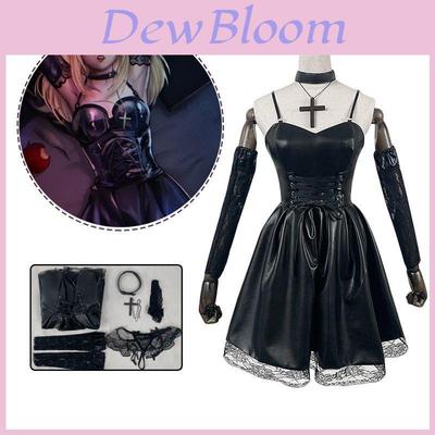 Stylish Misa Amane Death Note Anime Cosplay Black Dress For Halloween And Parties