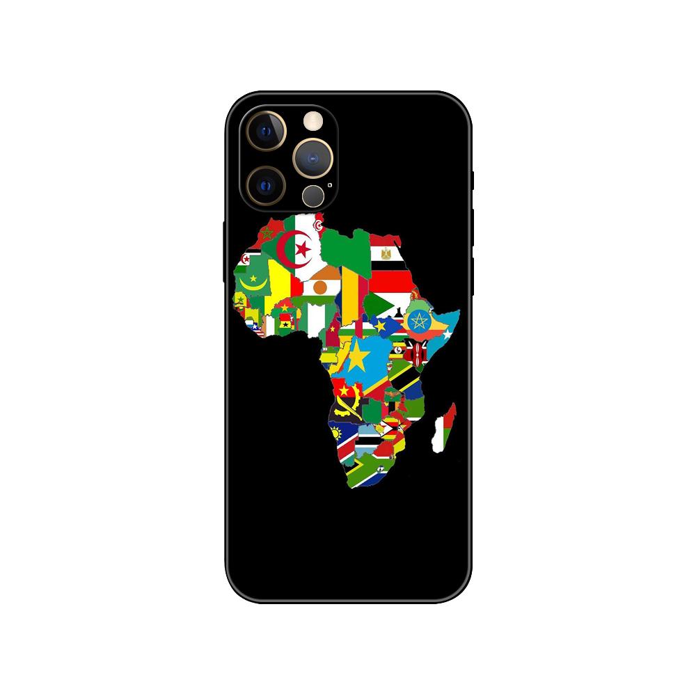 Afrika Karte telefon fall für iphone 5 5s 2020se 6 6s 7 8 plus x 10 XR XS 11 12 13 mini pro MAX schwarz tpu zurück abdeckung