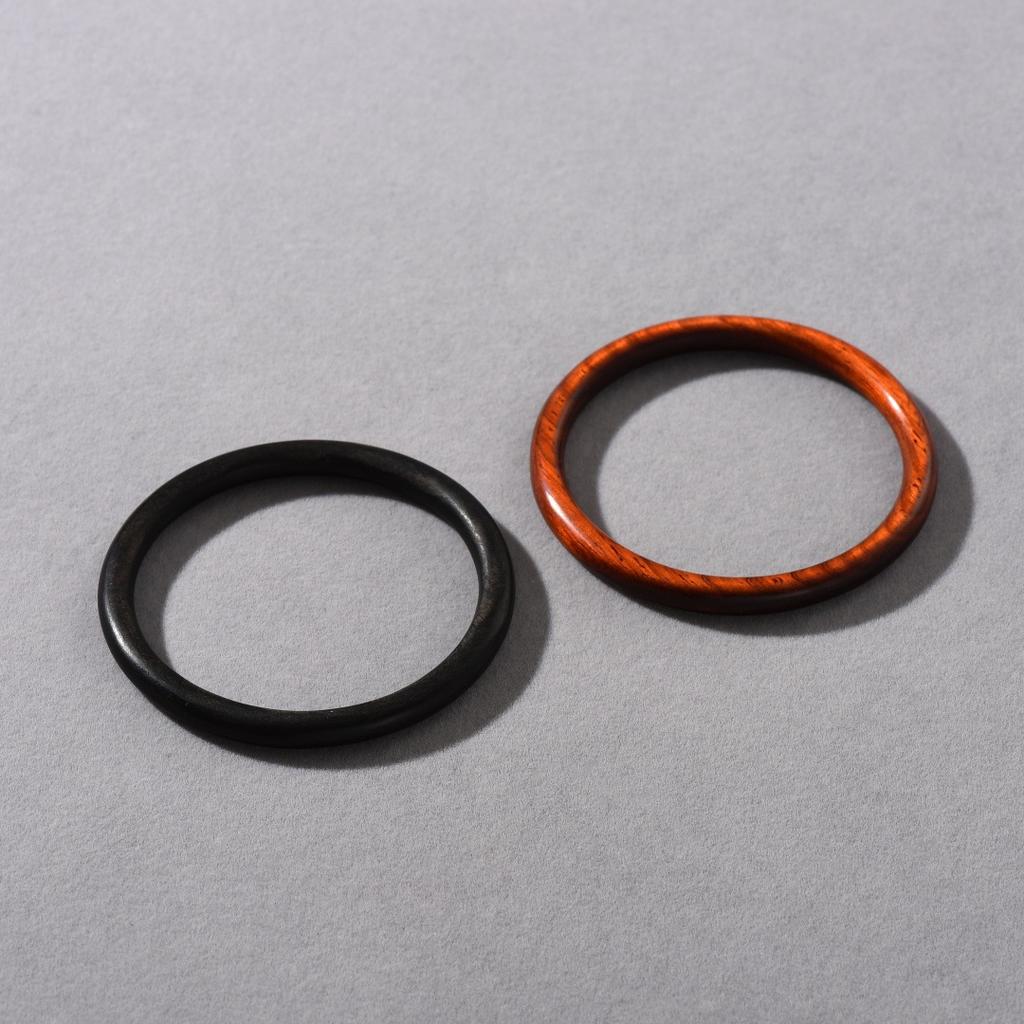 Chinese Style Personality Unique Retro Fashion Simple Black Red Sandalwood Thin Square Wood Grain Plain Ring Bracelet Women