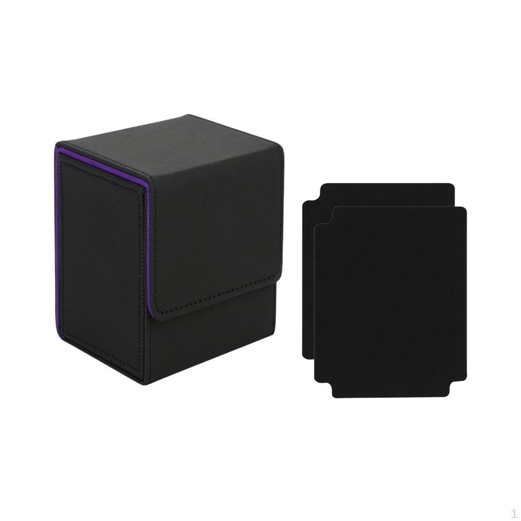 Card Deck Box Large Gathering PU Leather with Dividers Storage