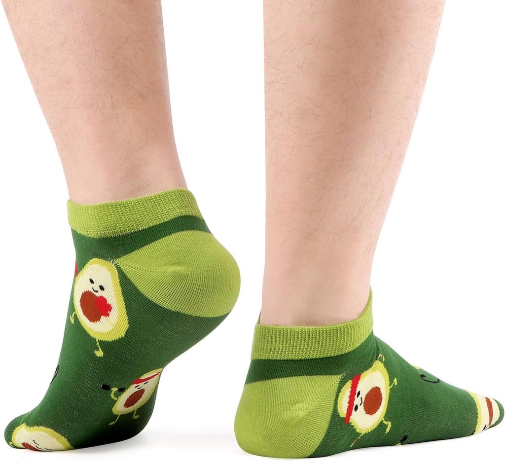 Neuheit Mode Bunt Lässige Herrensocken Knöchel Kurze Socken Harajuku Karomuster Essen Baumwolle Glücklich Lustig Damen Socken