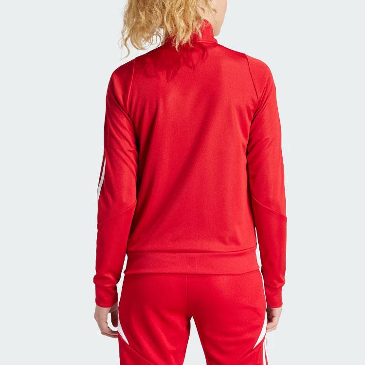 Adidas Tiro 24 Training Jacket Color Block Long Sleeve Retro Sports Stand Collar Jacket Women Jackets Power-Red IR7493