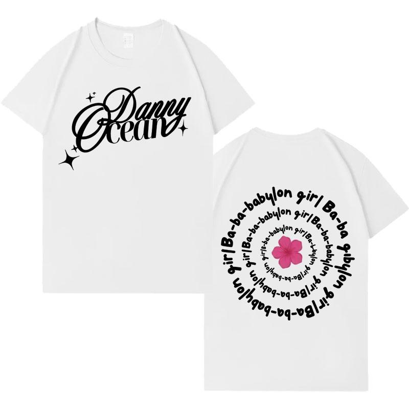 Rapper Danny Ocean Hip Hop New Album Tshrits Harajuku Oversized Short Sleeve TShirt Mens Crewneck Loose Cotton Tshirt Fans Gift