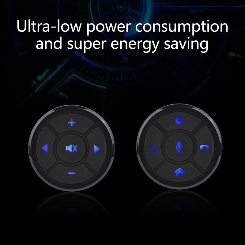 Wireless Car Steering Wheel Control Switch Easy Installation Backlit Buttons 10m Remote Range for Multimedia Navigation