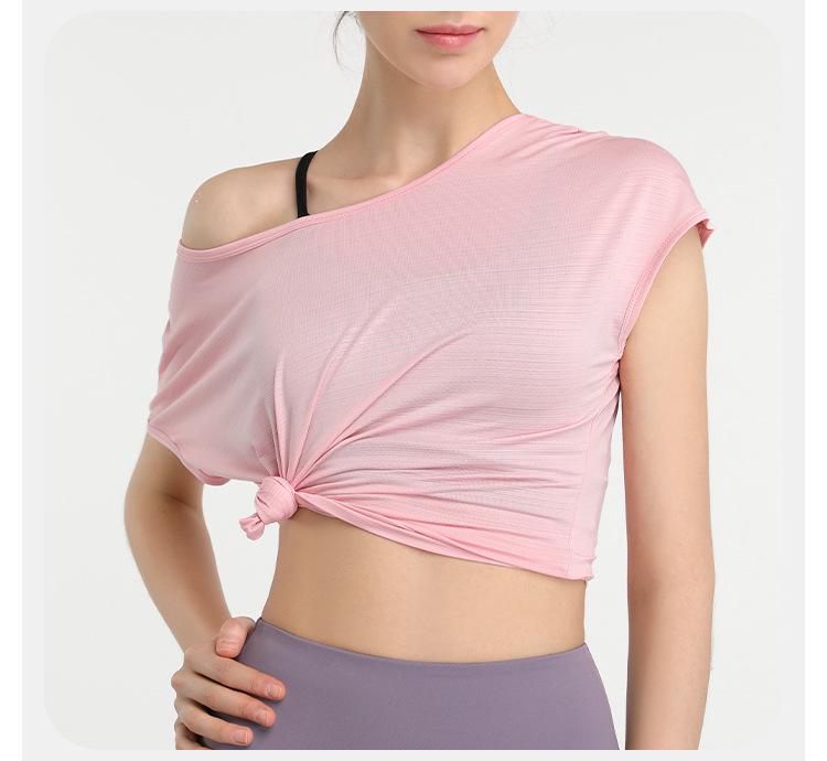 Damen Schnelltrocknendes Kurzarm Yoga- & Lauf-Top