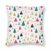 Christmas Tree Square Pillowcase Polyester Linen Velvet Creative Zip Decor Pillow Case Home Cushion Cover 45X45