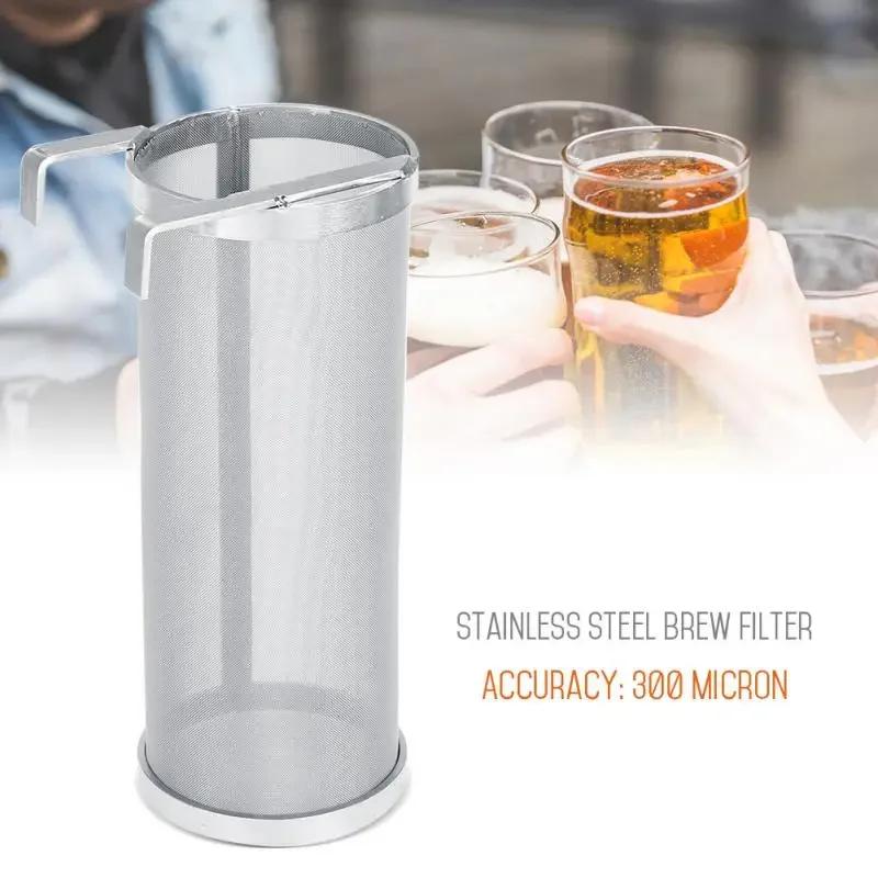 300 Micron Stainless Steel Homemade Brew Beer Hop Mesh Filter Strainer with Hook Beer Brewing Hop Spider Mesh Filter Strainer