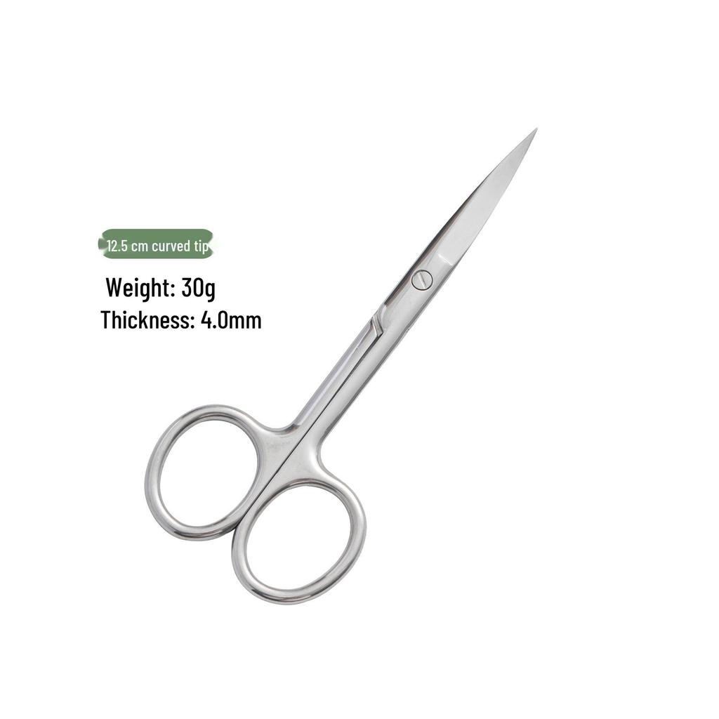14cm Stainless Steel Curved & Straight Thickened Scissors for Lab, Beauty, Suture, and Gauze