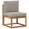 Outdoor Sofa Set 5 pcs Natural and Light Grey Polyester