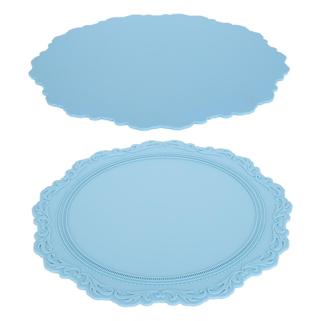 Nordic   Silicone Placemat Embossed Insulation Thickened Round Silicone Mat for Home Kitchen