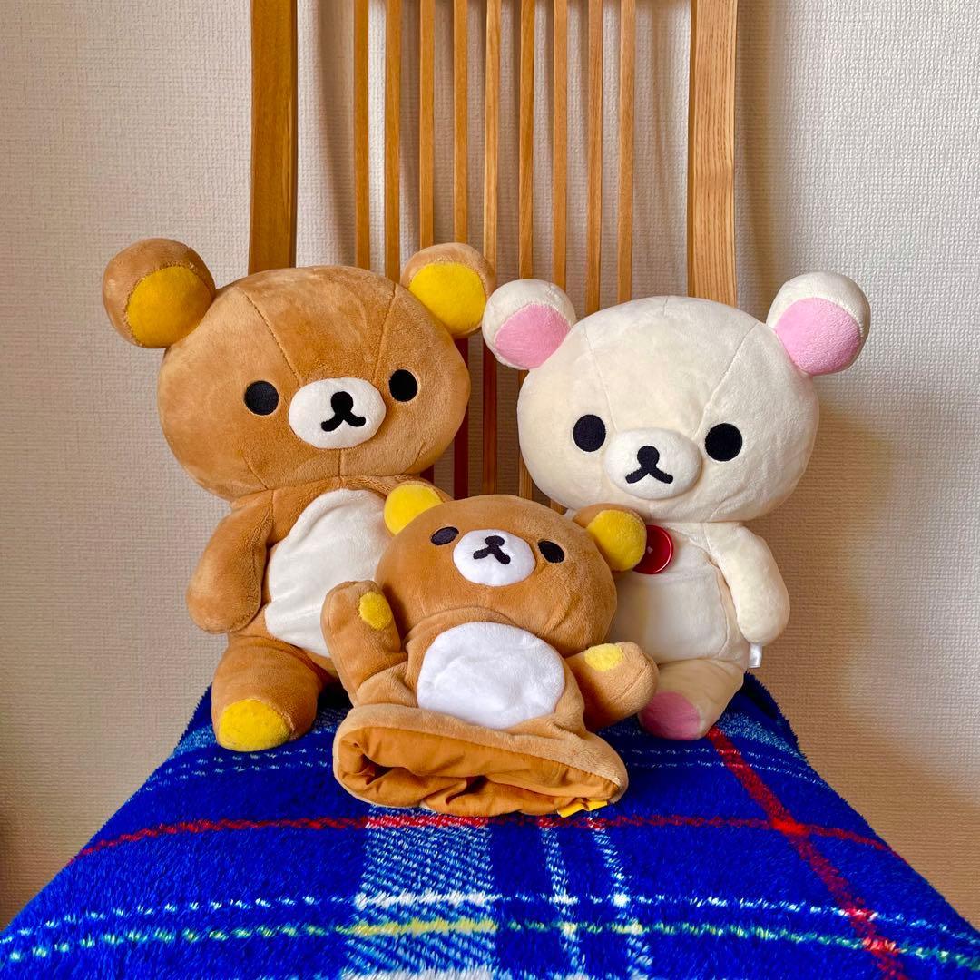 [Good condition] Rilakkuma Korilakkuma stuffed toy puppet 3-piece set