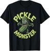 Dill Pickle Monster Snack Attack Humor Lover Cartoon T-Shirt