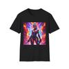Fierce Female T-Shirt, Cyberpunk Warrior Tee, Sci-Fi Armor Shirt, Flame Design