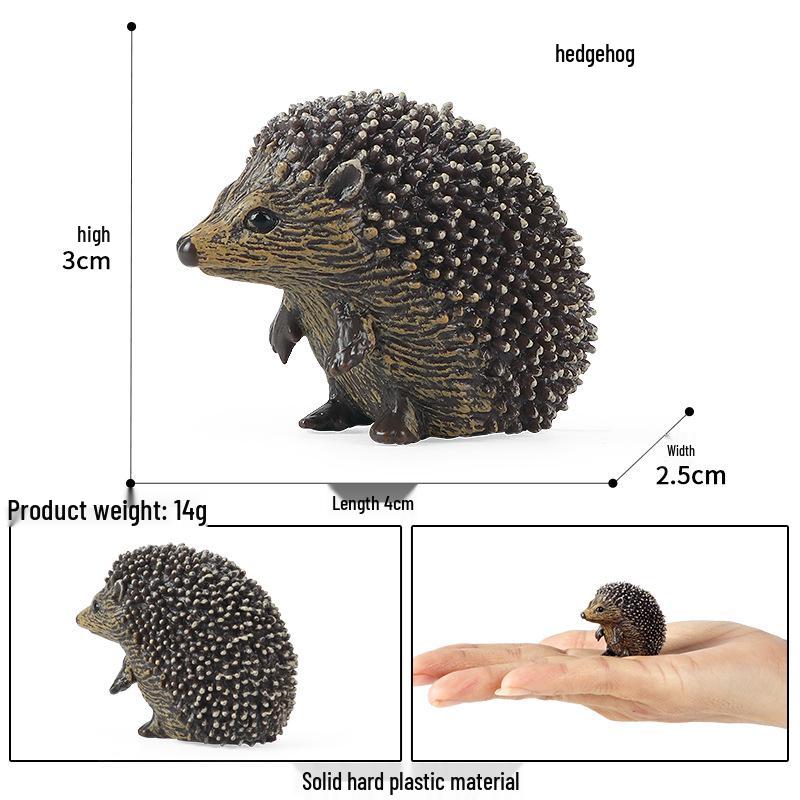 Realistic Jungle Animal Model: Hedgehog, Mouse & Badger Toy