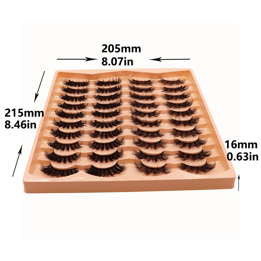20 Pairs of Naturallycrossed 3D Black False Eyelashes Are Fluffy, Slender and Soft, and 15-20mm Thick False Eyelashes Are Worn Daily.