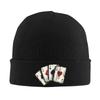 4A Poker Card Unisex Style Beanie Hats Adult Unisex Casual Elastic Cap Autumn Winter Outdoor Design Bonnet