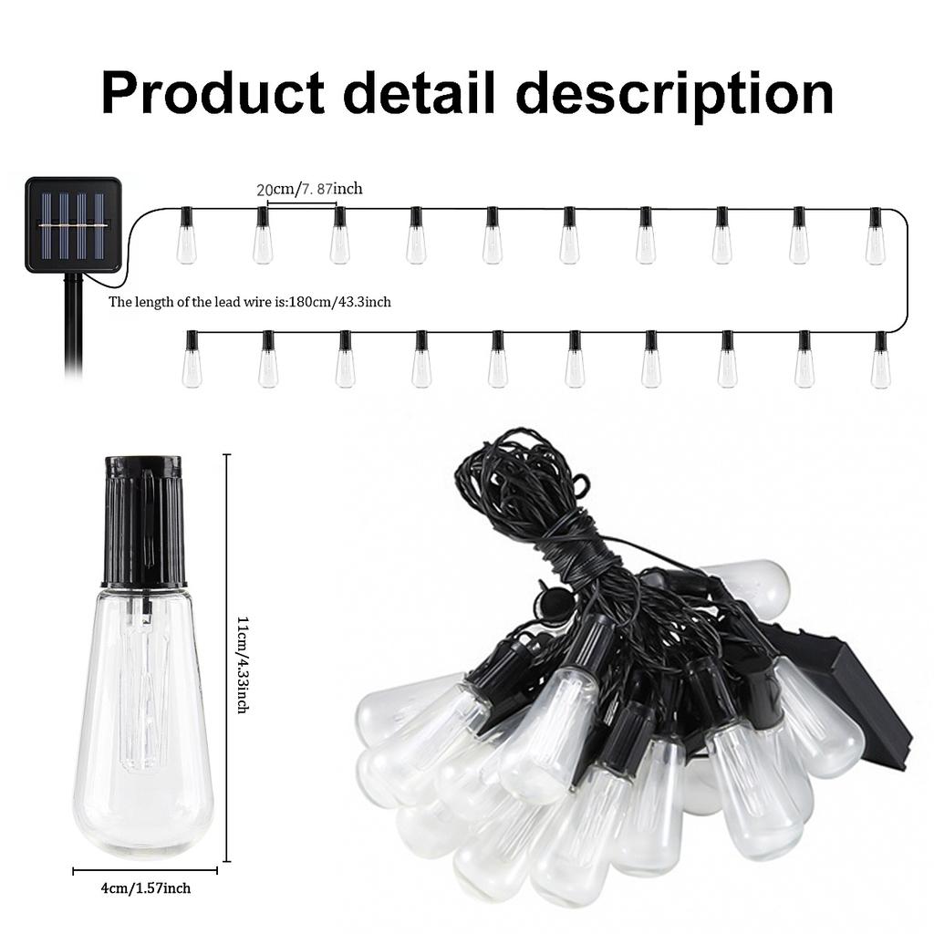 Globe Outdoor LED String Lights Plastic Shatterproof Bulbs Waterproof Patio Lights for Garden Outside Backyard Porch Decor Fairy