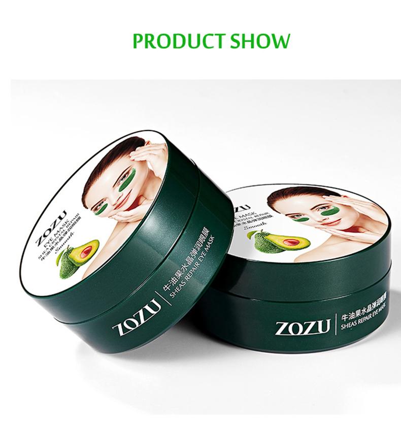 60Pcs Avocado Collagen Mask Natural Moisturizing Gel Eye Patches Smooth Repairing Eye Skin Care Korea Hydration Eye Masks