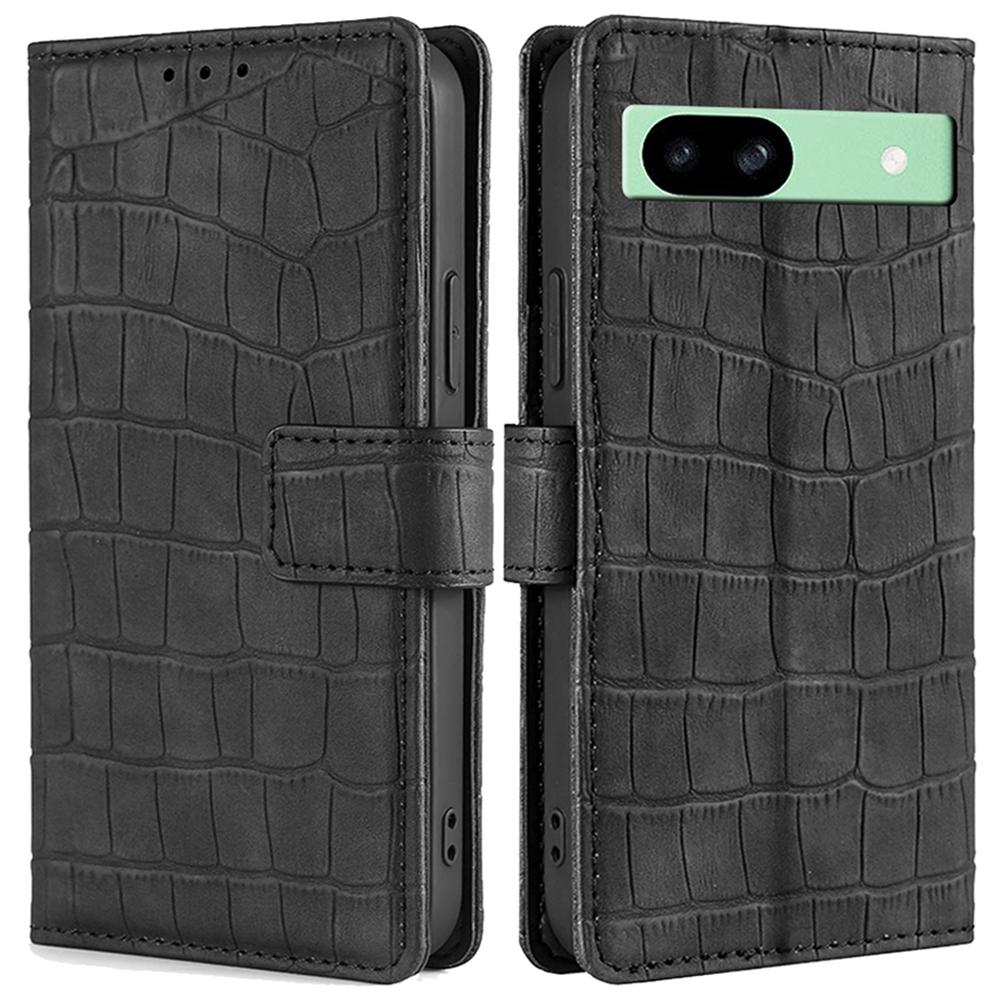 Für Google Pixel 8a Handyhülle Krokodiltextur Hautgefühl Lederhülle mit Magnetverschluss