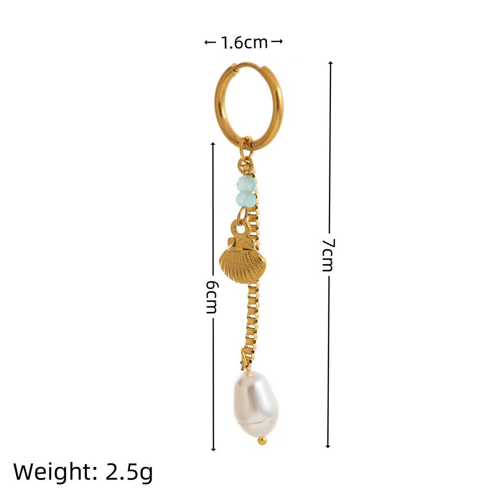 Stylish Ocean Series Earrings: Shell, Turtle, and Starfish Design in Stainless Steel, Colorfast