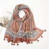 Lovely Patchwork Aztec Floral Tassel Viscose Shawl Scarf Lady High Quality Wrap Headband Bufandas Muslim Hijab Sjaal 180*90Cm