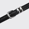 2024 Women's Candy Color Leather Belt with Silver Buckle - Fashionable Dress Accessory