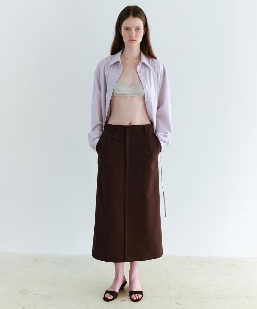Aubeuawo Lip Pencil Skirt (Brown)