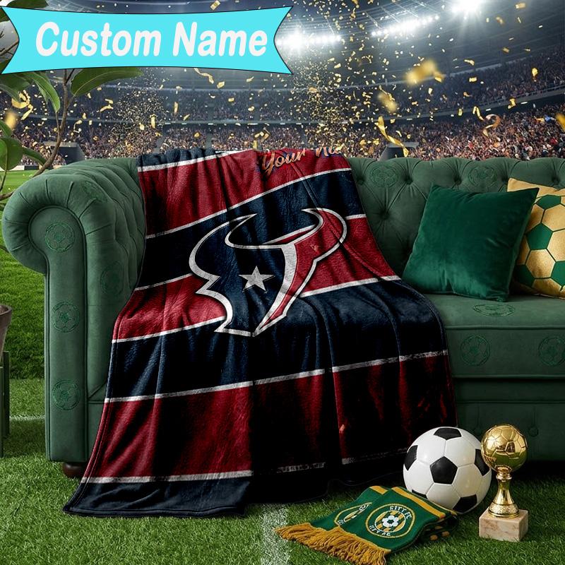 Custom Name Blanket Texans basketball Blanket Bedding Blanket for Travel, Camping, Living Rooms, Offices, Sofas, Fan Christmas gift