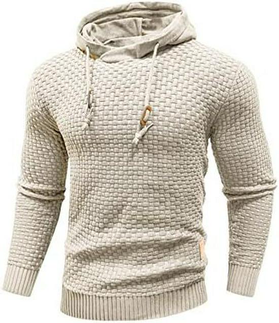 Zaitun Men's Long Sleeve Knitted Hooded Sweatshirt