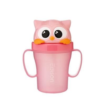 Edison Friends Spill-proof Straw Cup 3, Owl Pink, 1 Pc, 200ml