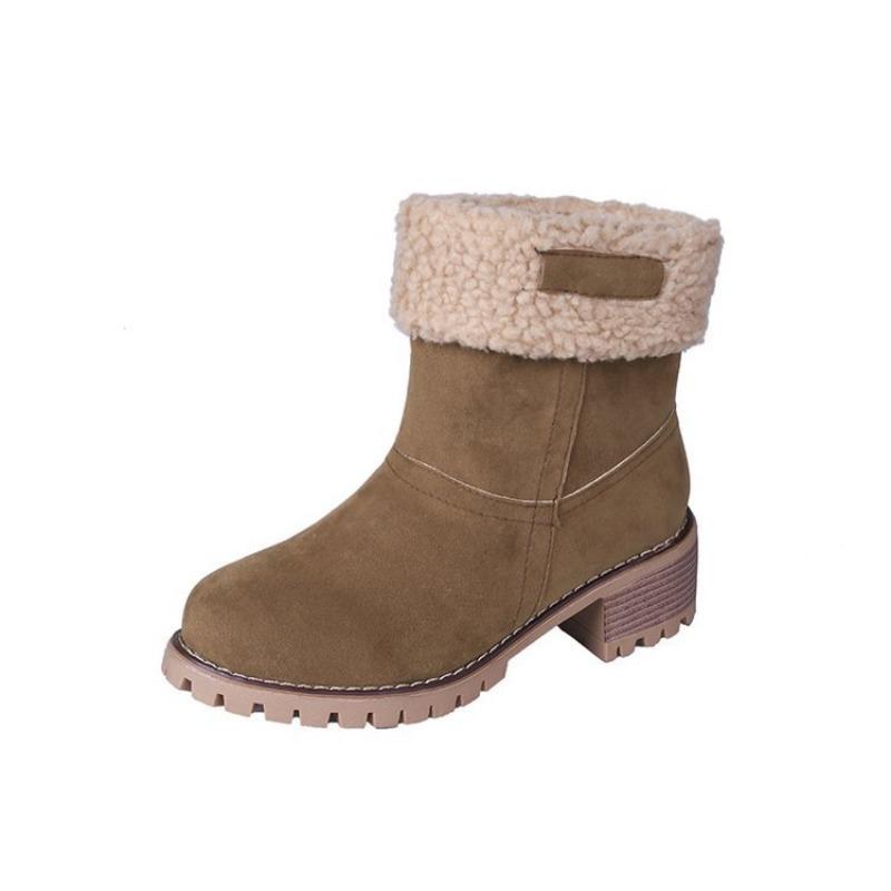 Large Size Snow Boots Women's Autumn and Winter New Fur Snow Boots Women's TEUM