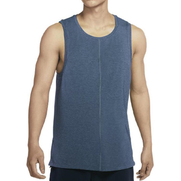 Men's Nike Tank Tops Men's Blue Gray Crew Neck Moderate Straight Fit