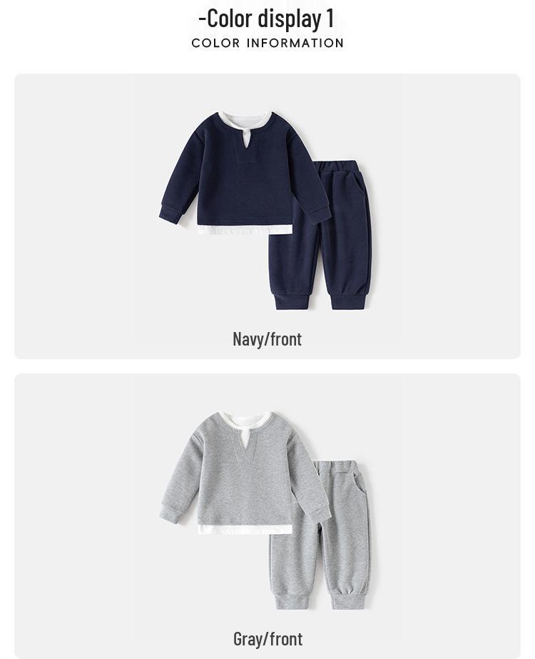 Boys' Spring Two-Piece Outfit: Hoodie and Long Pants Set for Kids