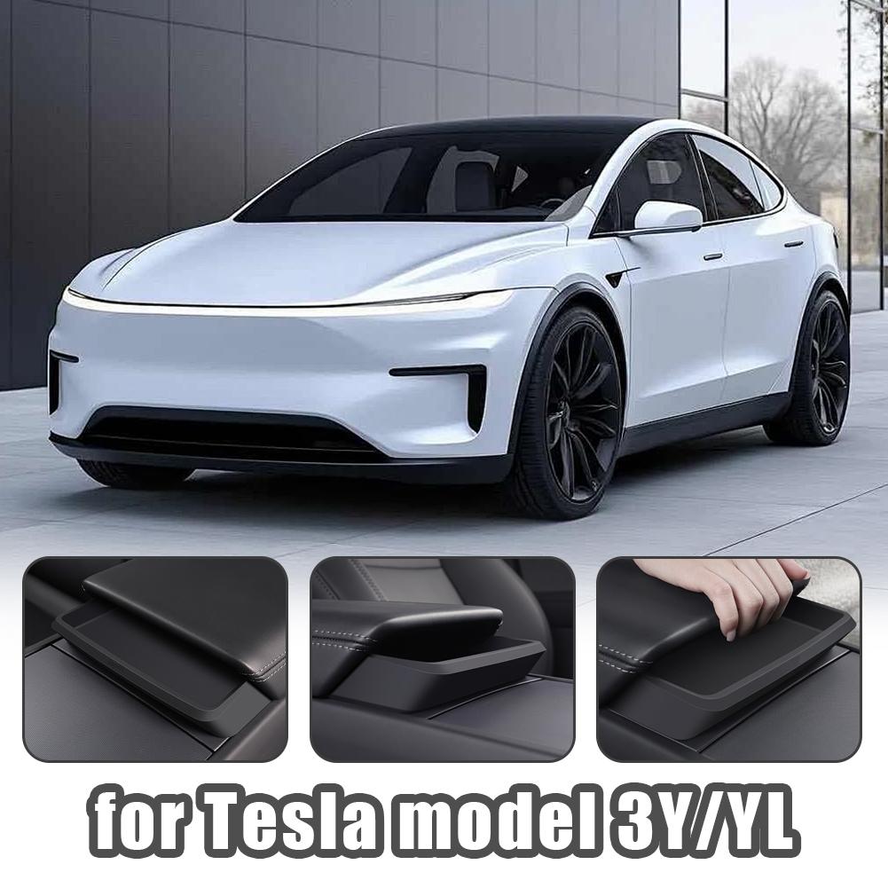 For Tesla Model 3Y/YL Central Armrest Storage Box Silicone Convenience Fit Box Storage Box Perfect Handrail Box Bag Armrest W9G1