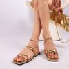 Summer new simple thin strap women's beach cool slippers