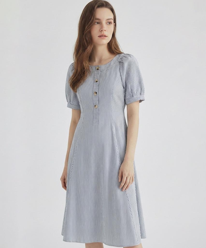 MESENSE Striped Short Sleeve Dress_Mb36Opsd01A