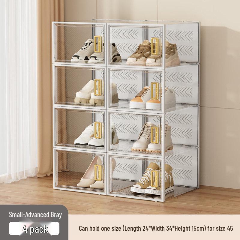 

Transparent Hard Plastic Shoe Storage Organizer - Space-Saving Drawer-Type Shoe Box Cabinet
