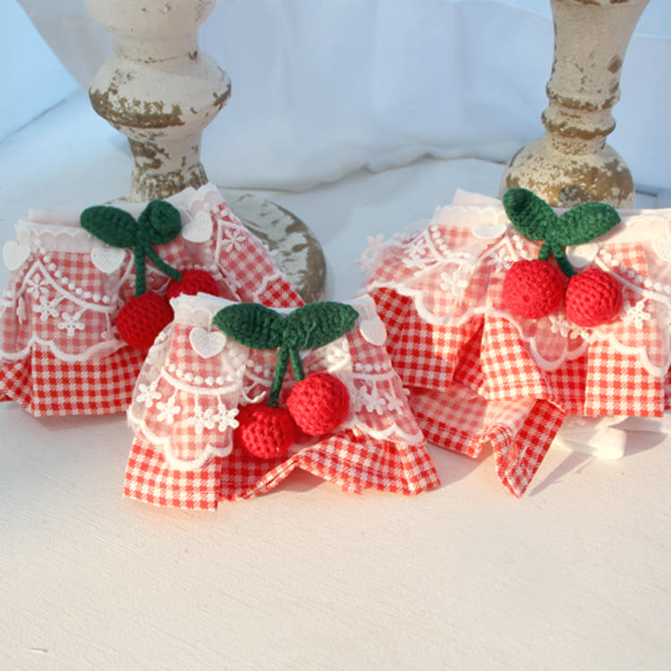 [KIMnyang_deng] Plášť pro štěně kočky s třešňovou krajkou